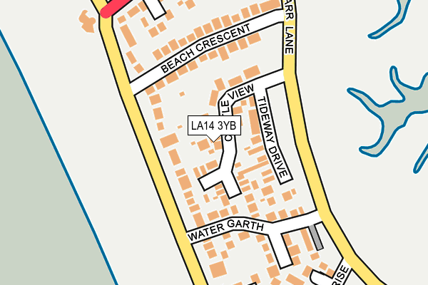LA14 3YB map - OS OpenMap – Local (Ordnance Survey)