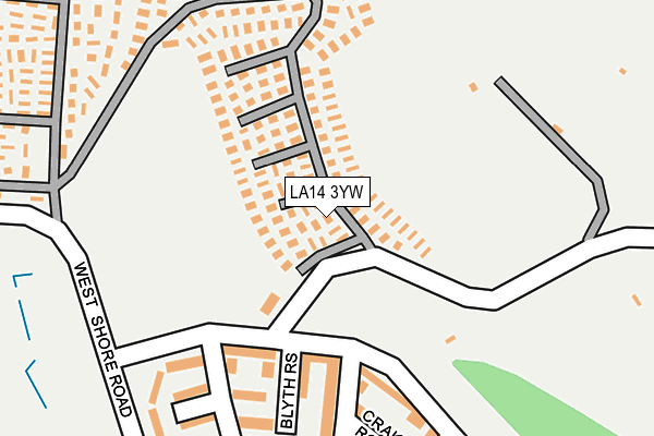 LA14 3YW map - OS OpenMap – Local (Ordnance Survey)