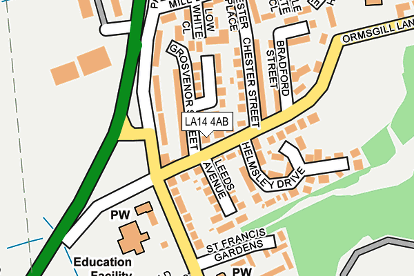 LA14 4AB map - OS OpenMap – Local (Ordnance Survey)