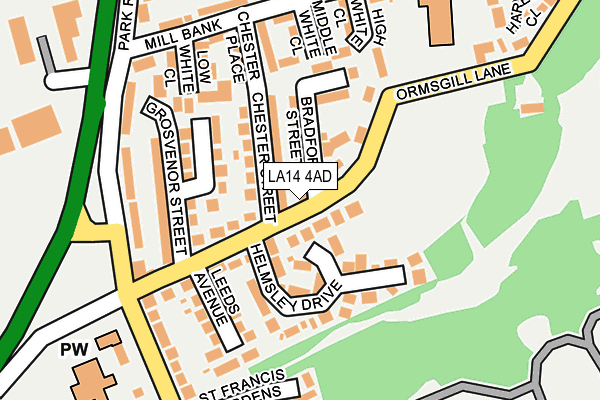 LA14 4AD map - OS OpenMap – Local (Ordnance Survey)