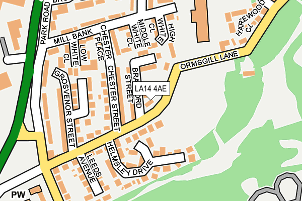 LA14 4AE map - OS OpenMap – Local (Ordnance Survey)