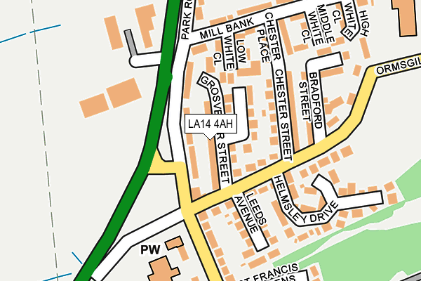 LA14 4AH map - OS OpenMap – Local (Ordnance Survey)