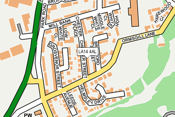 LA14 4AL map - OS OpenMap – Local (Ordnance Survey)
