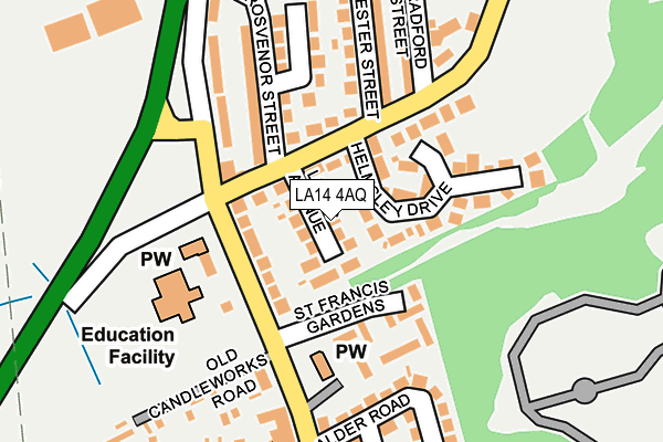 LA14 4AQ map - OS OpenMap – Local (Ordnance Survey)