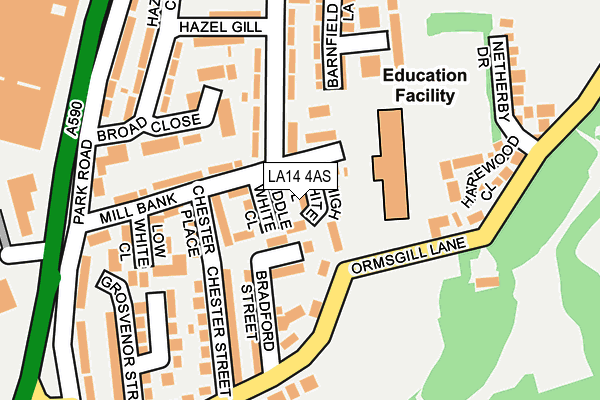 LA14 4AS map - OS OpenMap – Local (Ordnance Survey)