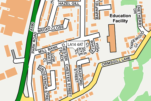 LA14 4AT map - OS OpenMap – Local (Ordnance Survey)