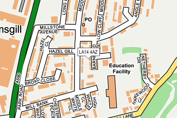 LA14 4AZ map - OS OpenMap – Local (Ordnance Survey)