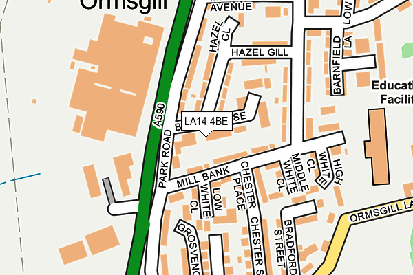 LA14 4BE map - OS OpenMap – Local (Ordnance Survey)