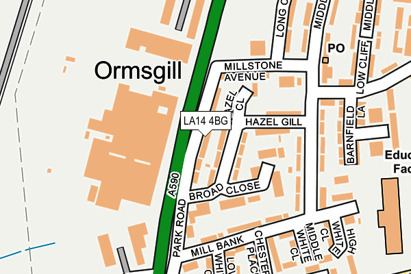 LA14 4BG map - OS OpenMap – Local (Ordnance Survey)