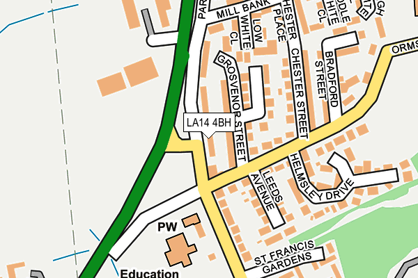 LA14 4BH map - OS OpenMap – Local (Ordnance Survey)