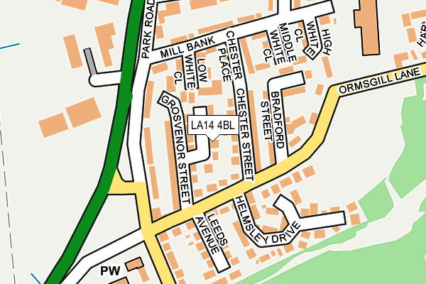 LA14 4BL map - OS OpenMap – Local (Ordnance Survey)