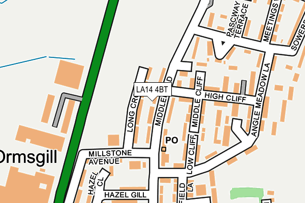 LA14 4BT map - OS OpenMap – Local (Ordnance Survey)