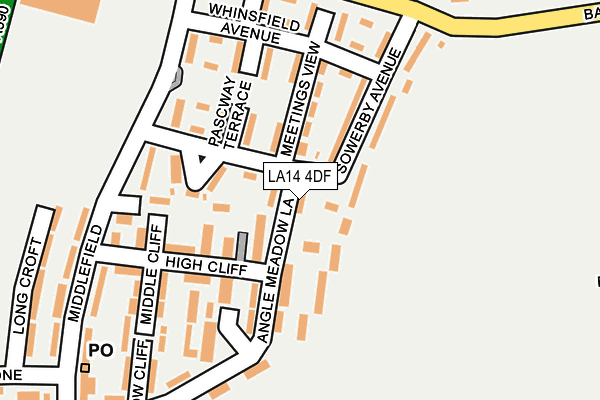 LA14 4DF map - OS OpenMap – Local (Ordnance Survey)