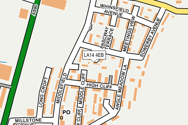 LA14 4EB map - OS OpenMap – Local (Ordnance Survey)