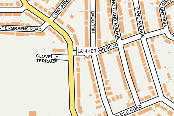 LA14 4ER map - OS OpenMap – Local (Ordnance Survey)