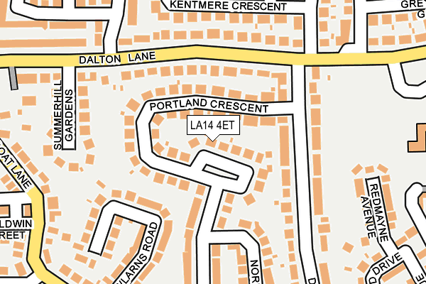 LA14 4ET map - OS OpenMap – Local (Ordnance Survey)