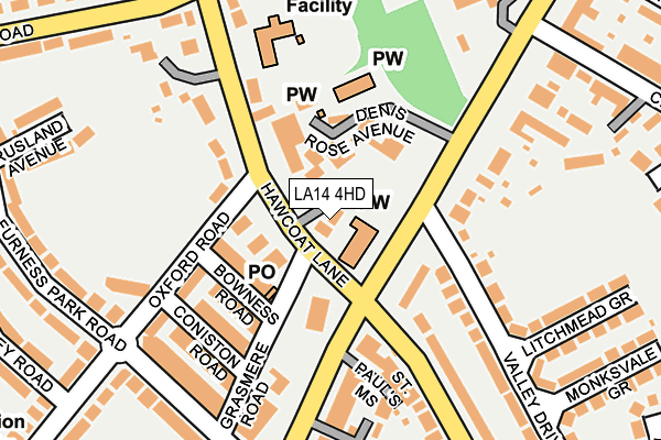LA14 4HD map - OS OpenMap – Local (Ordnance Survey)