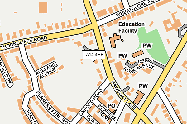 LA14 4HE map - OS OpenMap – Local (Ordnance Survey)