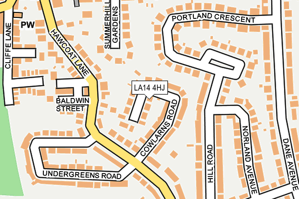 LA14 4HJ map - OS OpenMap – Local (Ordnance Survey)