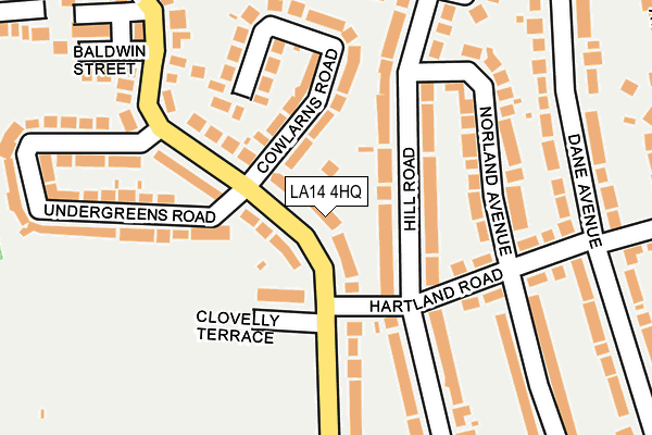 LA14 4HQ map - OS OpenMap – Local (Ordnance Survey)