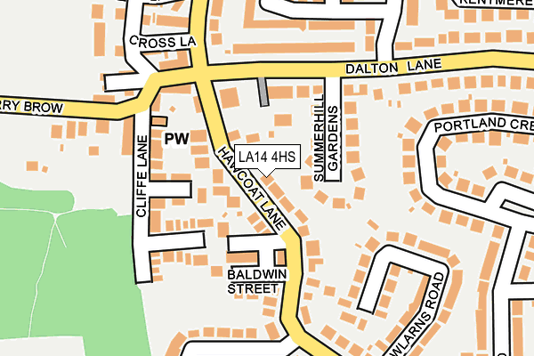LA14 4HS map - OS OpenMap – Local (Ordnance Survey)