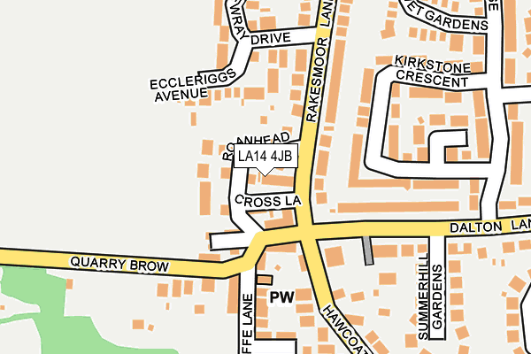 LA14 4JB map - OS OpenMap – Local (Ordnance Survey)