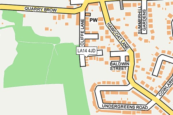 LA14 4JD map - OS OpenMap – Local (Ordnance Survey)