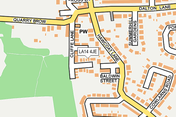 LA14 4JE map - OS OpenMap – Local (Ordnance Survey)