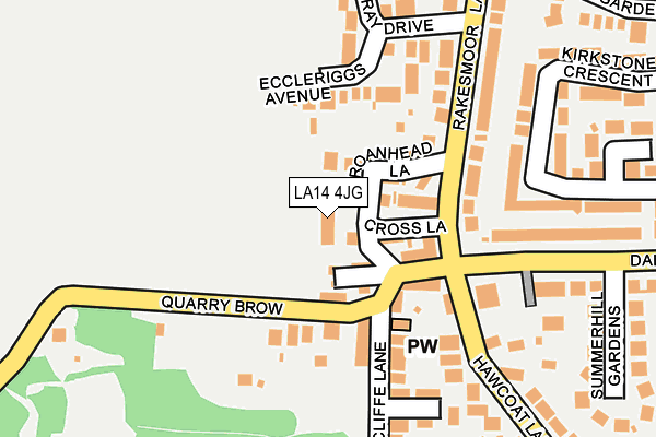 LA14 4JG map - OS OpenMap – Local (Ordnance Survey)
