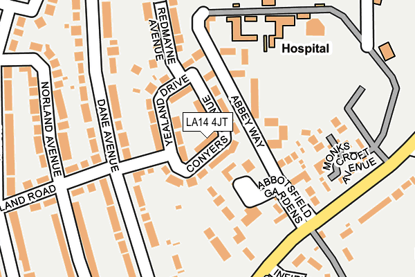 LA14 4JT map - OS OpenMap – Local (Ordnance Survey)