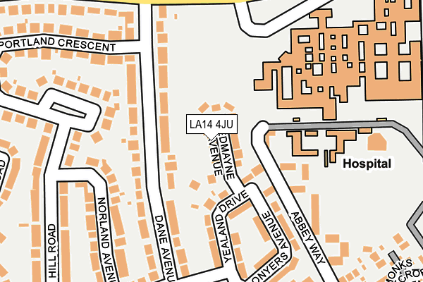LA14 4JU map - OS OpenMap – Local (Ordnance Survey)