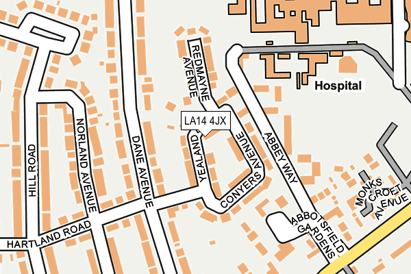 LA14 4JX map - OS OpenMap – Local (Ordnance Survey)