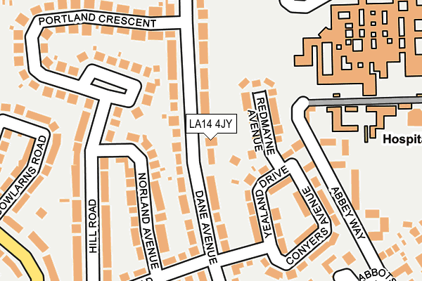 LA14 4JY map - OS OpenMap – Local (Ordnance Survey)