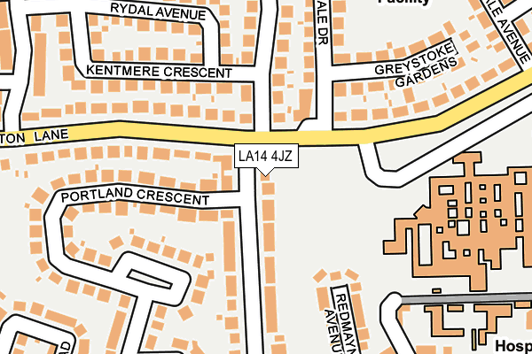 LA14 4JZ map - OS OpenMap – Local (Ordnance Survey)