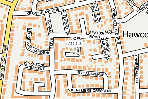 LA14 4LZ map - OS OpenMap – Local (Ordnance Survey)