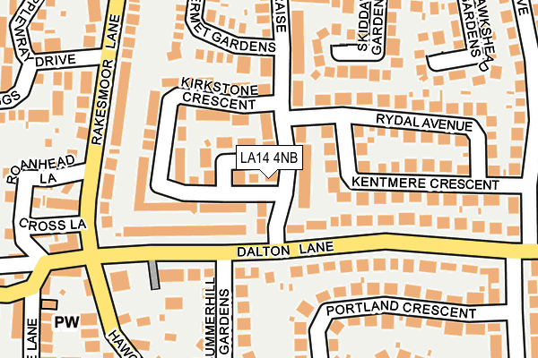 LA14 4NB map - OS OpenMap – Local (Ordnance Survey)