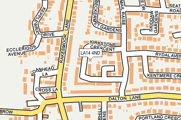 LA14 4ND map - OS OpenMap – Local (Ordnance Survey)