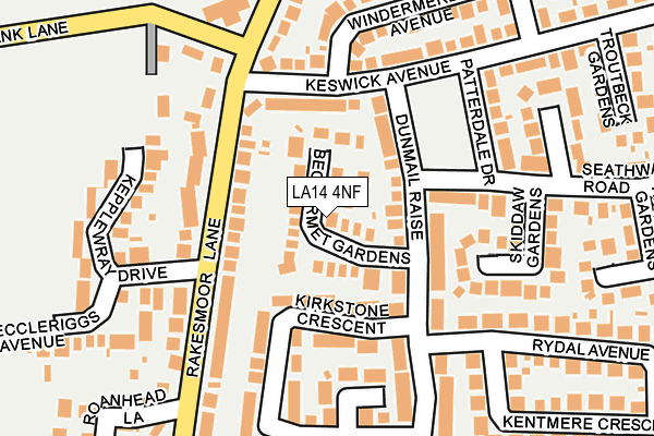 LA14 4NF map - OS OpenMap – Local (Ordnance Survey)