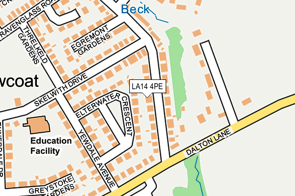 LA14 4PE map - OS OpenMap – Local (Ordnance Survey)