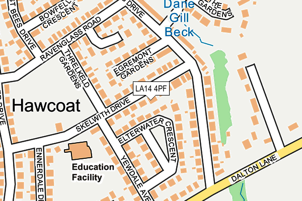 LA14 4PF map - OS OpenMap – Local (Ordnance Survey)