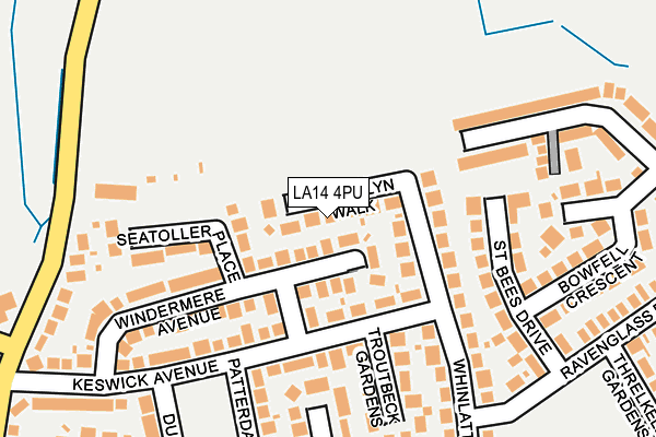 LA14 4PU map - OS OpenMap – Local (Ordnance Survey)