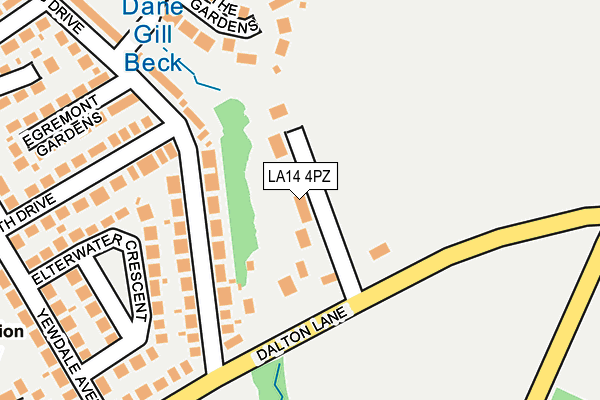 LA14 4PZ map - OS OpenMap – Local (Ordnance Survey)