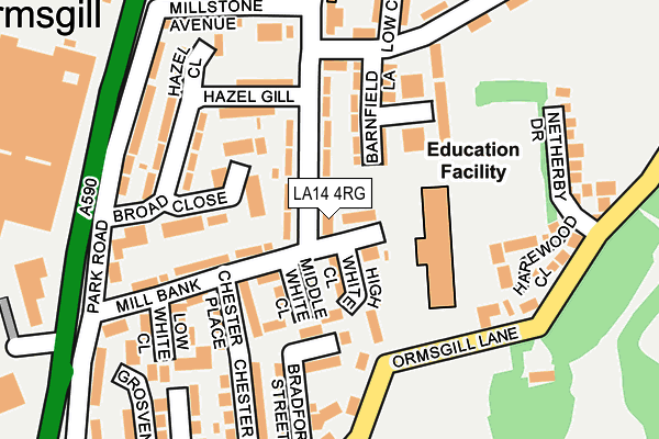 LA14 4RG map - OS OpenMap – Local (Ordnance Survey)