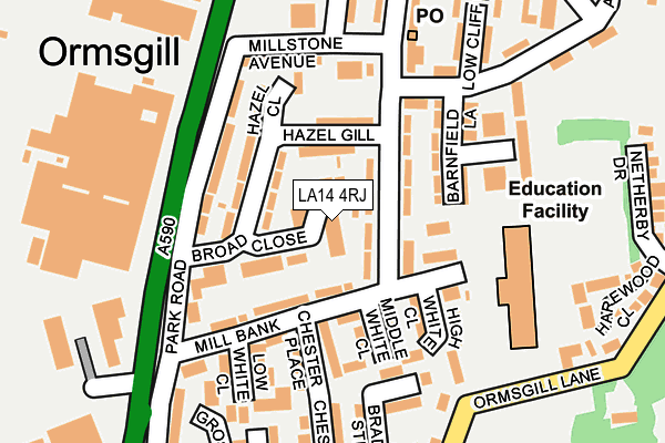 LA14 4RJ map - OS OpenMap – Local (Ordnance Survey)