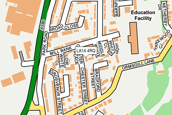 LA14 4RQ map - OS OpenMap – Local (Ordnance Survey)
