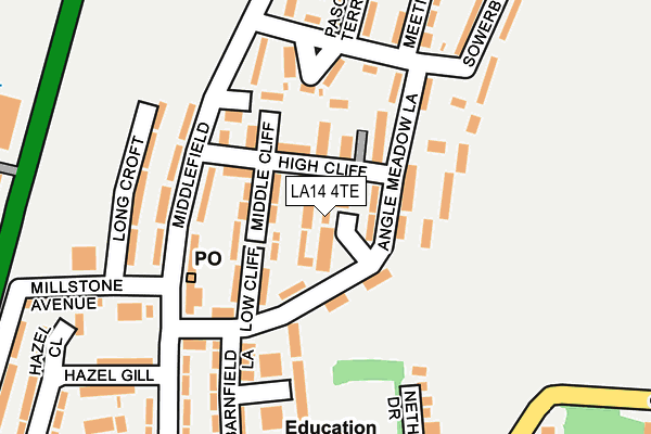 LA14 4TE map - OS OpenMap – Local (Ordnance Survey)