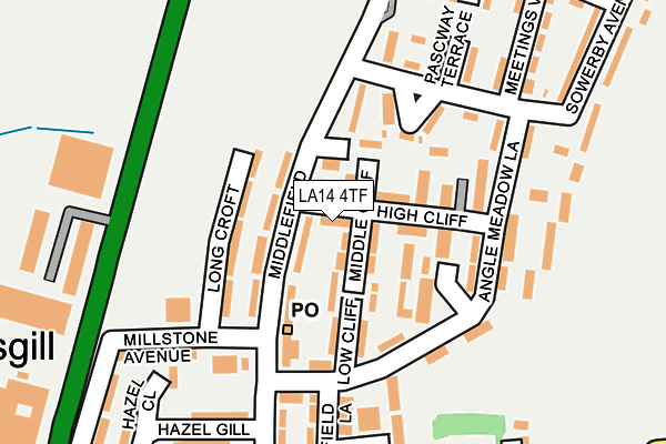 LA14 4TF map - OS OpenMap – Local (Ordnance Survey)