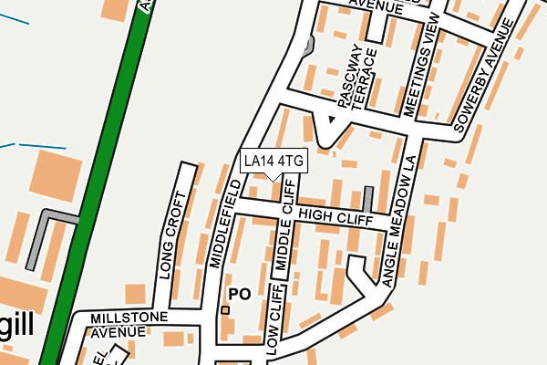 LA14 4TG map - OS OpenMap – Local (Ordnance Survey)