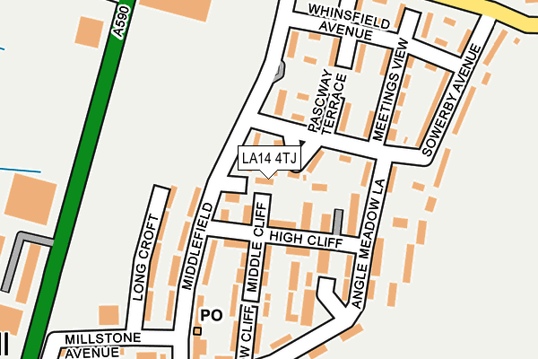 LA14 4TJ map - OS OpenMap – Local (Ordnance Survey)