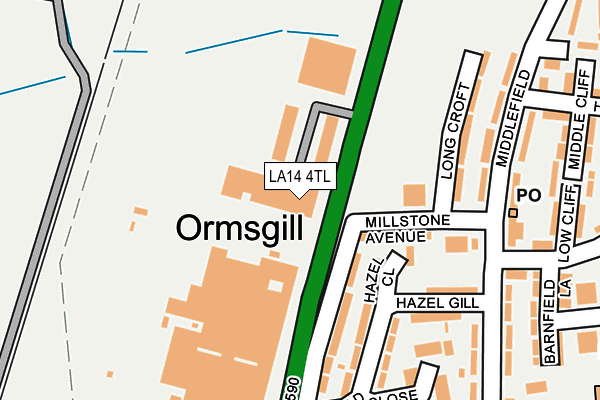 LA14 4TL map - OS OpenMap – Local (Ordnance Survey)